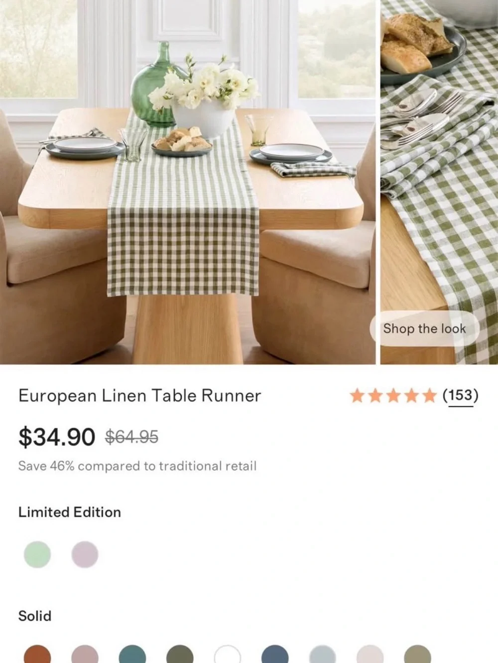 Quince European Linen Table Runner